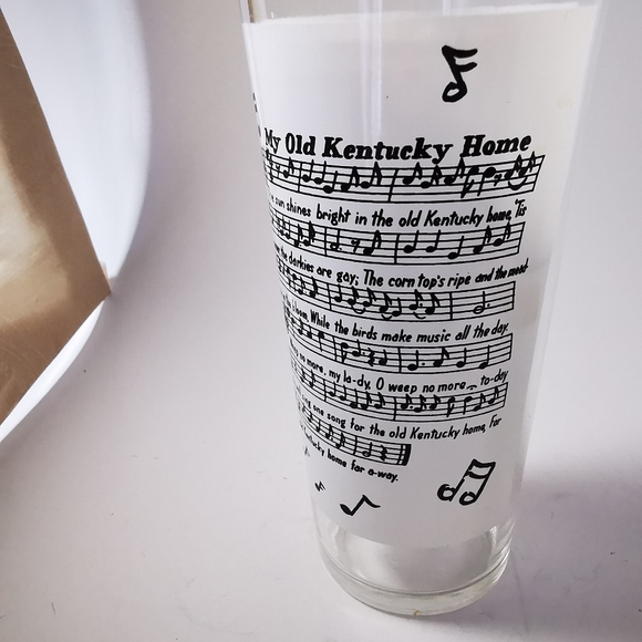 Vintage My Old Kentucky Home Drinking Glass with Sheet Music - Picture 6 of 15